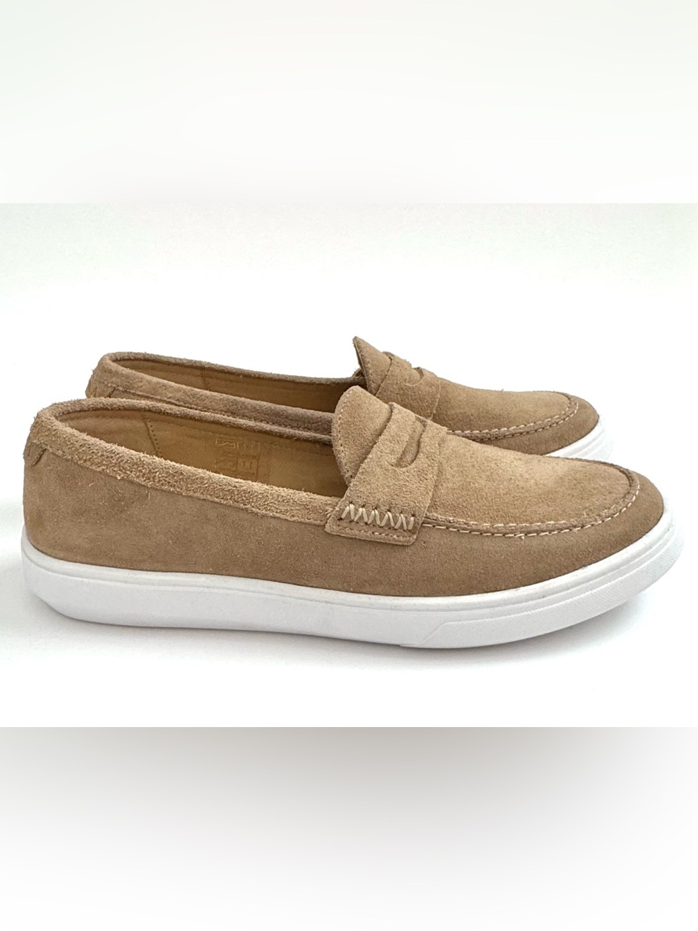 Patina Cushioned Suede Boardwalk Loafer, Taupe Womens Size 9.5 Portland Leather